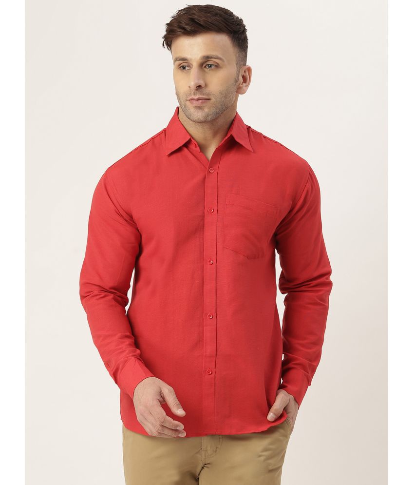     			KLOSET By RIAG 100% Cotton Regular Fit Solids Full Sleeves Men's Casual Shirt - Red ( Pack of 1 )