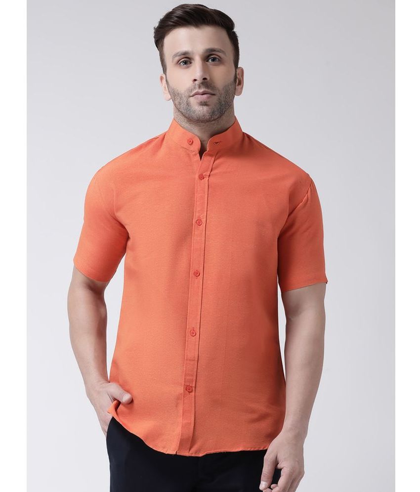     			KLOSET By RIAG 100% Cotton Regular Fit Solids Half Sleeves Men's Casual Shirt - Orange ( Pack of 1 )