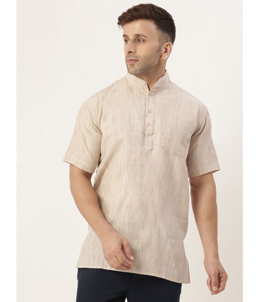     			KLOSET By RIAG - Off-White Cotton Men's Shirt Style Kurta ( Pack of 1 )