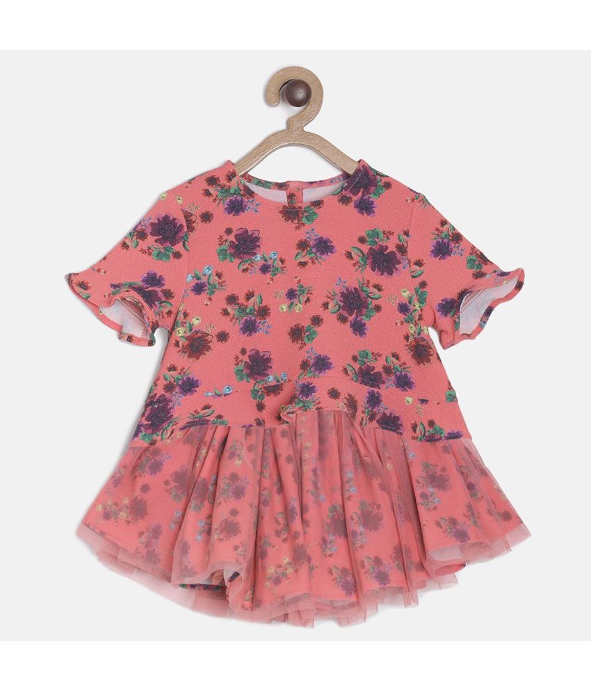     			MINI KLUB Coral Cotton Baby Girl Top & Skirt ( Pack of 1 )