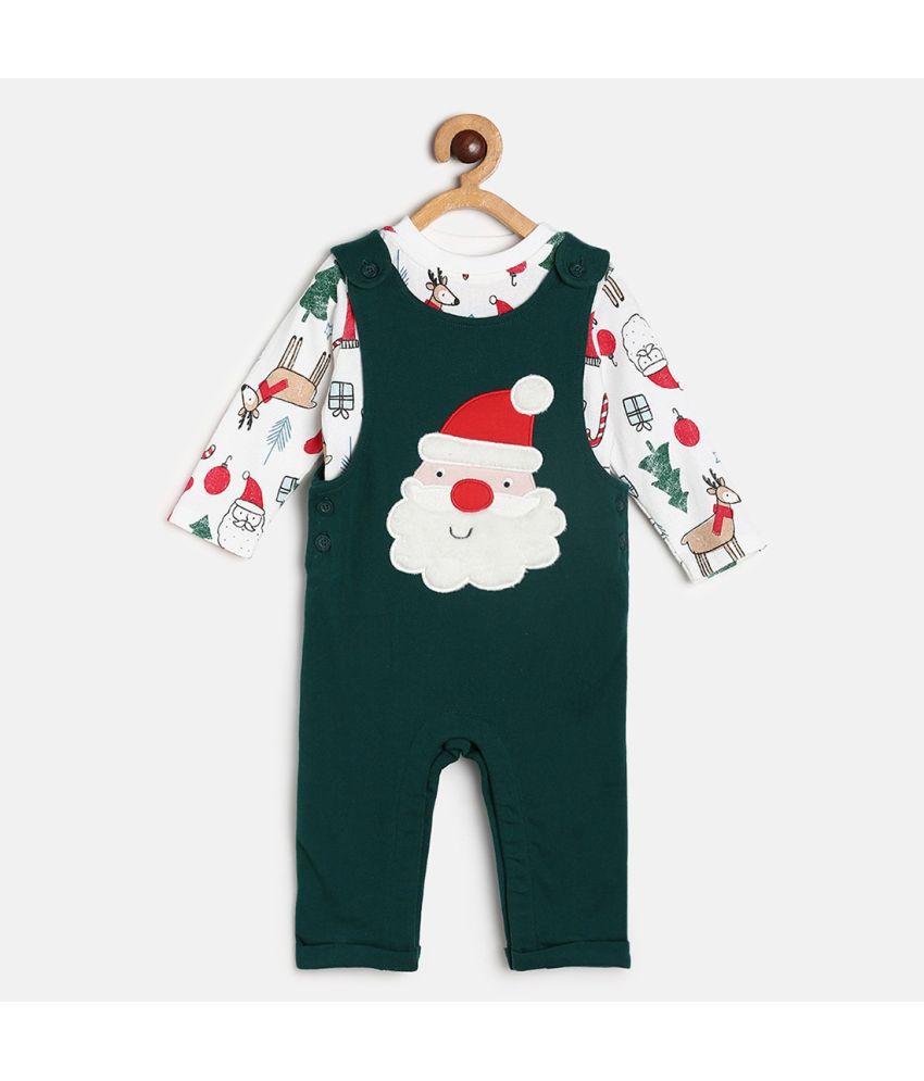     			MINI KLUB Green Cotton Baby Boy Dungaree Sets ( Pack of 1 )