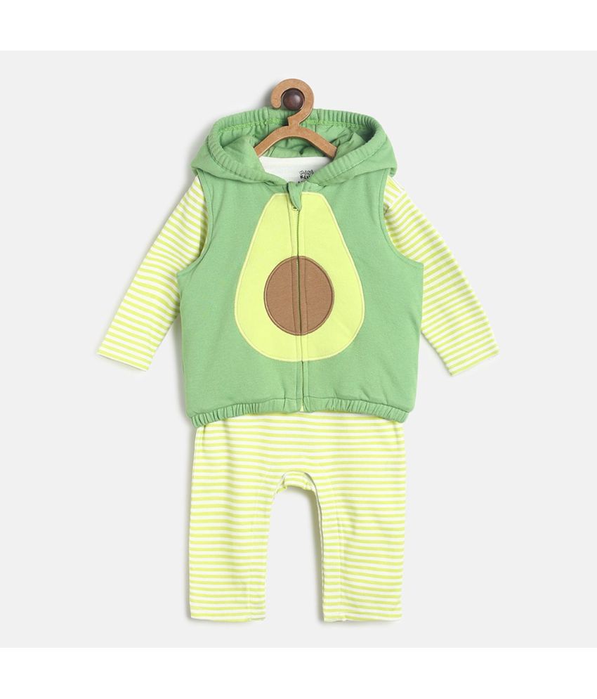     			MINI KLUB Green Cotton Baby Boy Sweatshirts & Trouser ( Pack of 1 )