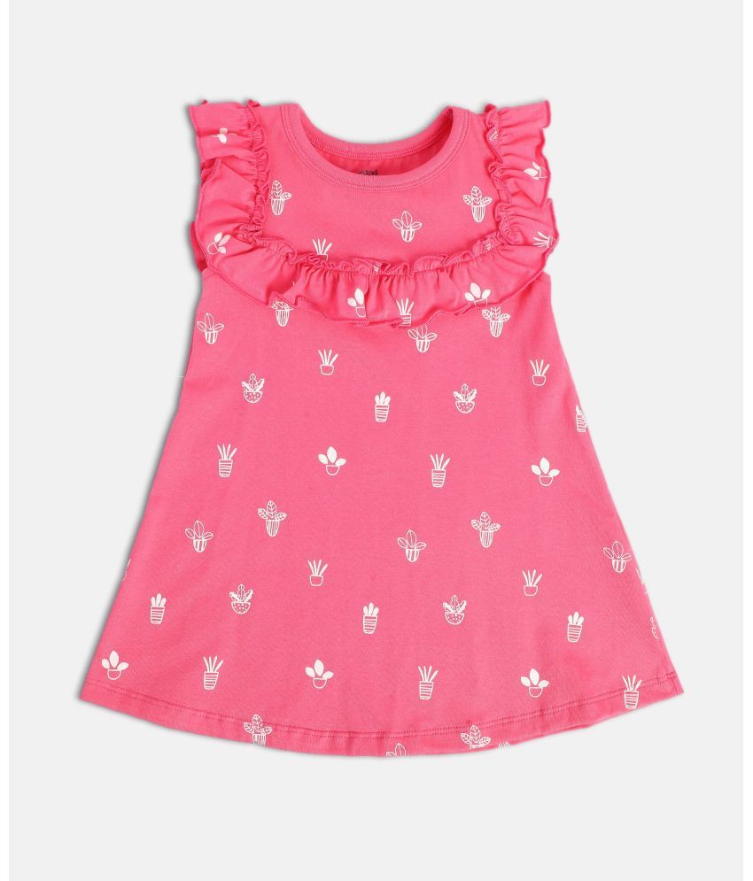     			MINI KLUB Pink Cotton Baby Girl Dress ( Pack of 1 )