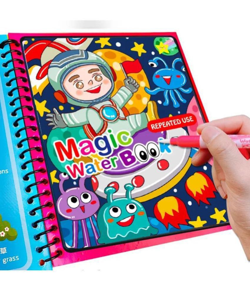     			Magic Water Quick Dry Book Water Coloring Book Doodle with Magic Pen Painting Board