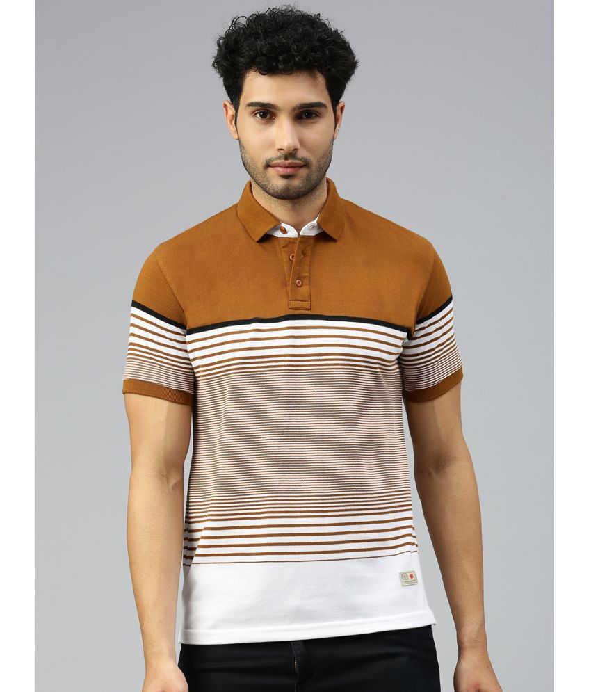     			ONN Cotton Regular Fit Striped Half Sleeves Men's Polo T Shirt - Beige ( Pack of 1 )