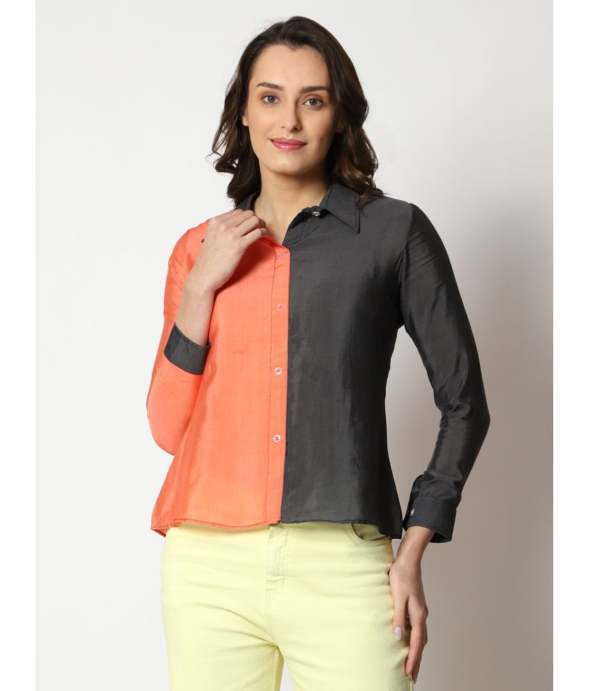     			Prettify Orange Viscose Women's Shirt Style Top ( Pack of 1 )