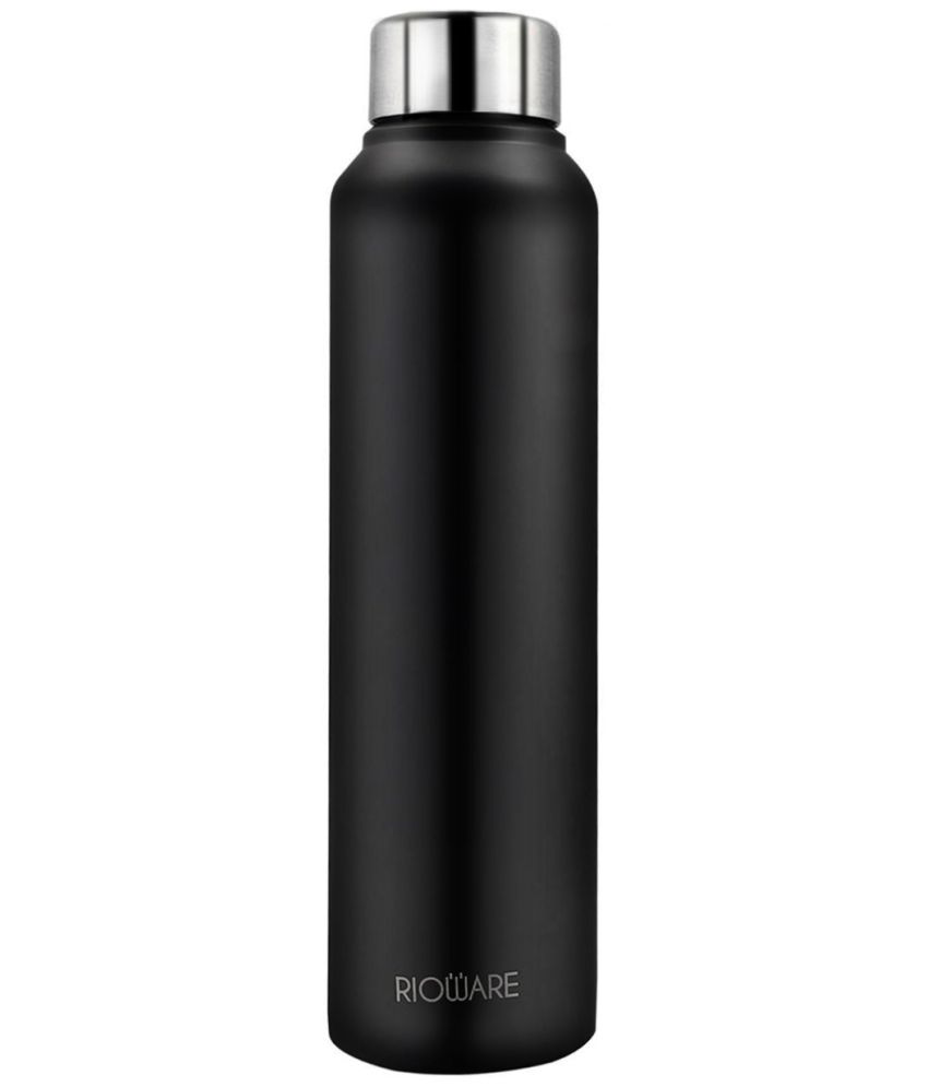     			Rioware Stainless Steel Water Bottles Black Water Bottle 1000 mL ( Set of 1 )