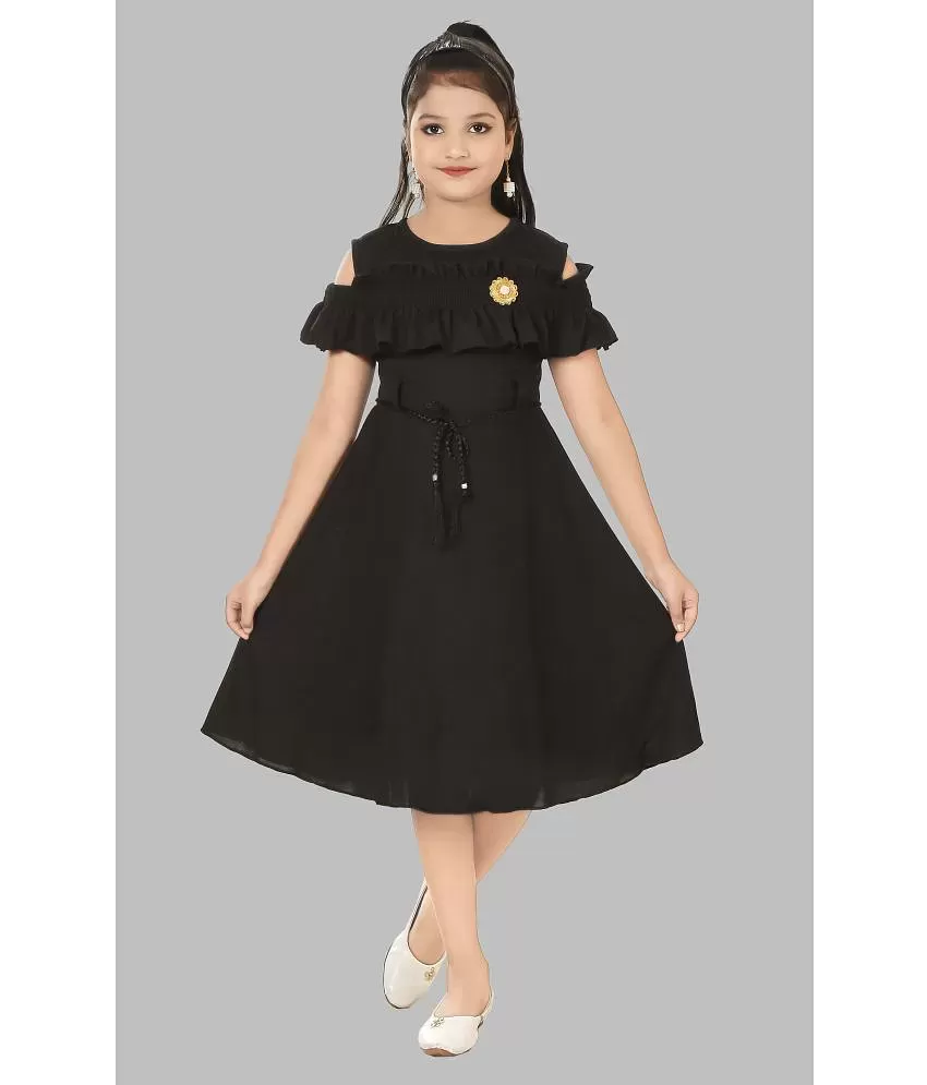 Fashion Dream - Black Silk Girl's A-line Dress ( Pack of 1 ) - Buy Fashion  Dream - Black Silk Girl's A-line Dress ( Pack of 1 ) Online at Low Price -  Snapdeal