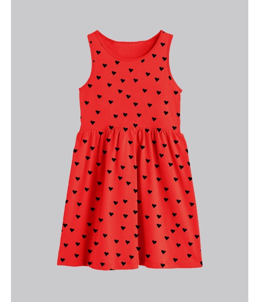     			A.T.U.N. Cotton Frock For Girls ( Pack of 1 , Red )