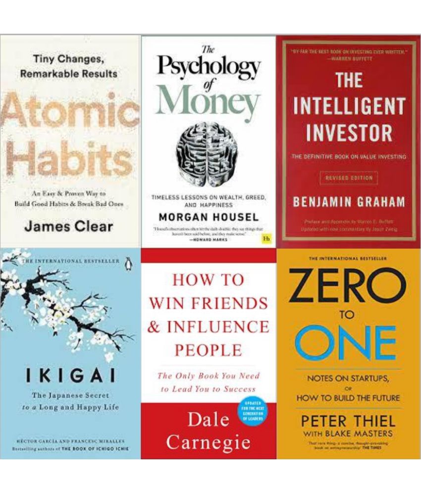     			Atomic Habits + Psychology of Money + Ikigai + How To  Win Friends Influence People + Zero To One + The Intelligent Investor