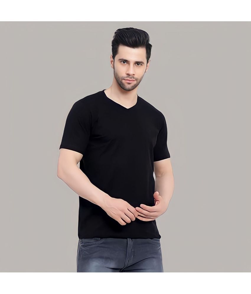     			Betrost 100% Cotton Regular Fit Solid Half Sleeves Men's T-Shirt - Black ( Pack of 1 )