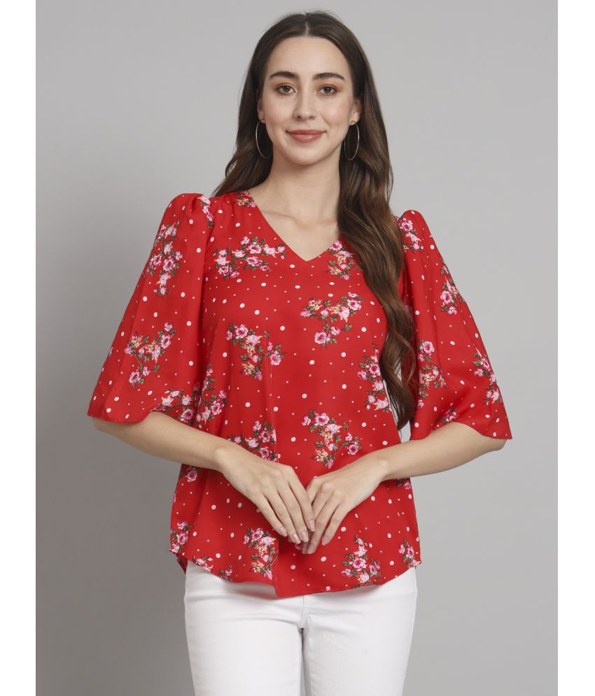     			Curvydrobe Red Polyester Women's A-Line Top ( Pack of 1 )