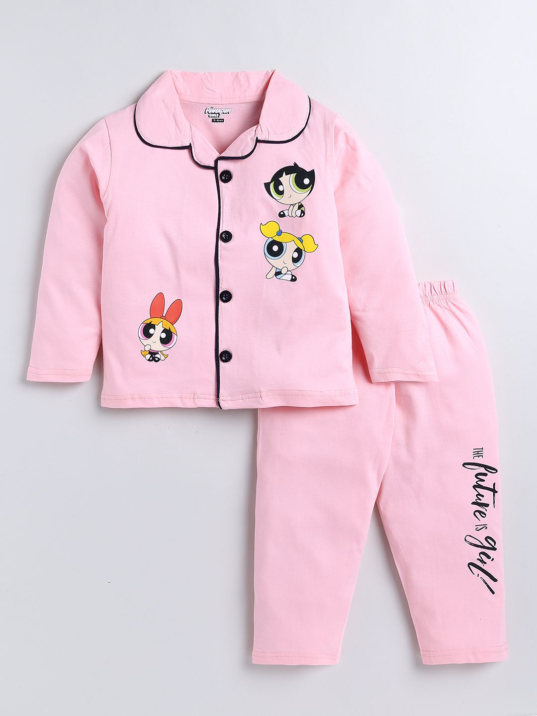     			DENIKID Pink Cotton Girls Shirt With Pajama ( Pack of 1 )