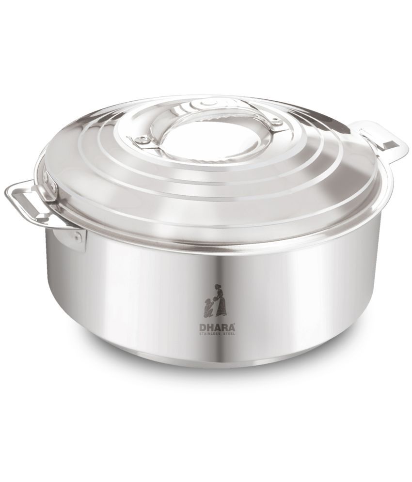     			Dhara Stainless Steel Maxus 4000 silver Steel Serve Casserole ( Set of 1 , 3000 mL )