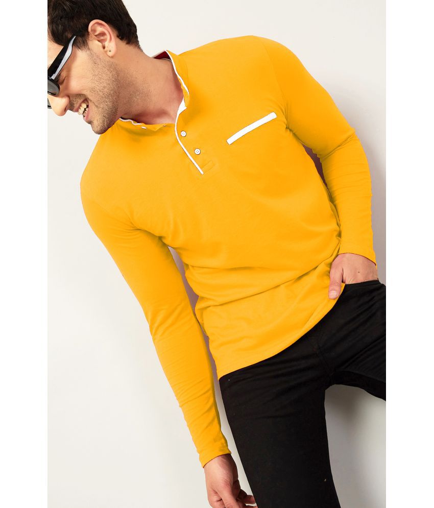     			GESPO Cotton Blend Regular Fit Solid Full Sleeves Men's T-Shirt - Yellow ( Pack of 1 )