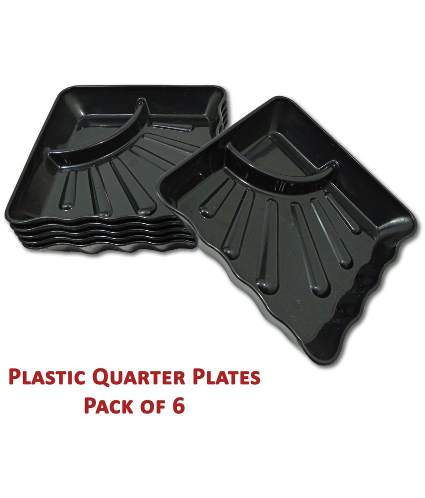     			Inpro 6 Pcs Plastic Black Quarter Plate