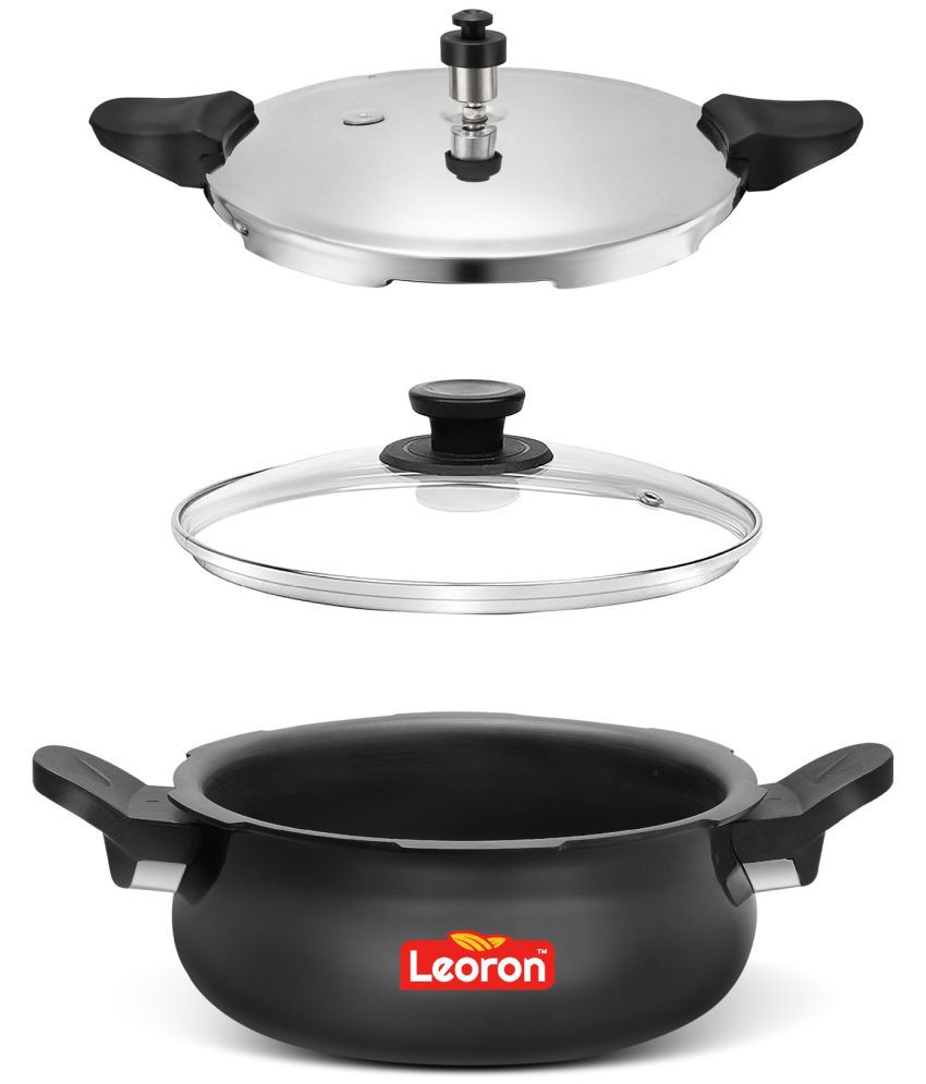     			LEORON All One Cook Smart 3.5 L Hard Anodized OuterLid Pressure Cooker With Induction Base