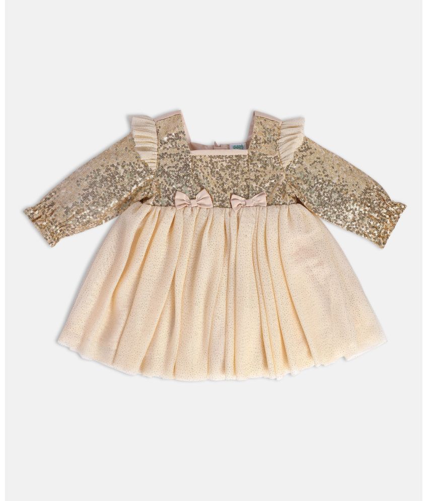     			MINI KLUB Beige Cotton Baby Girl Frock ( Pack of 1 )