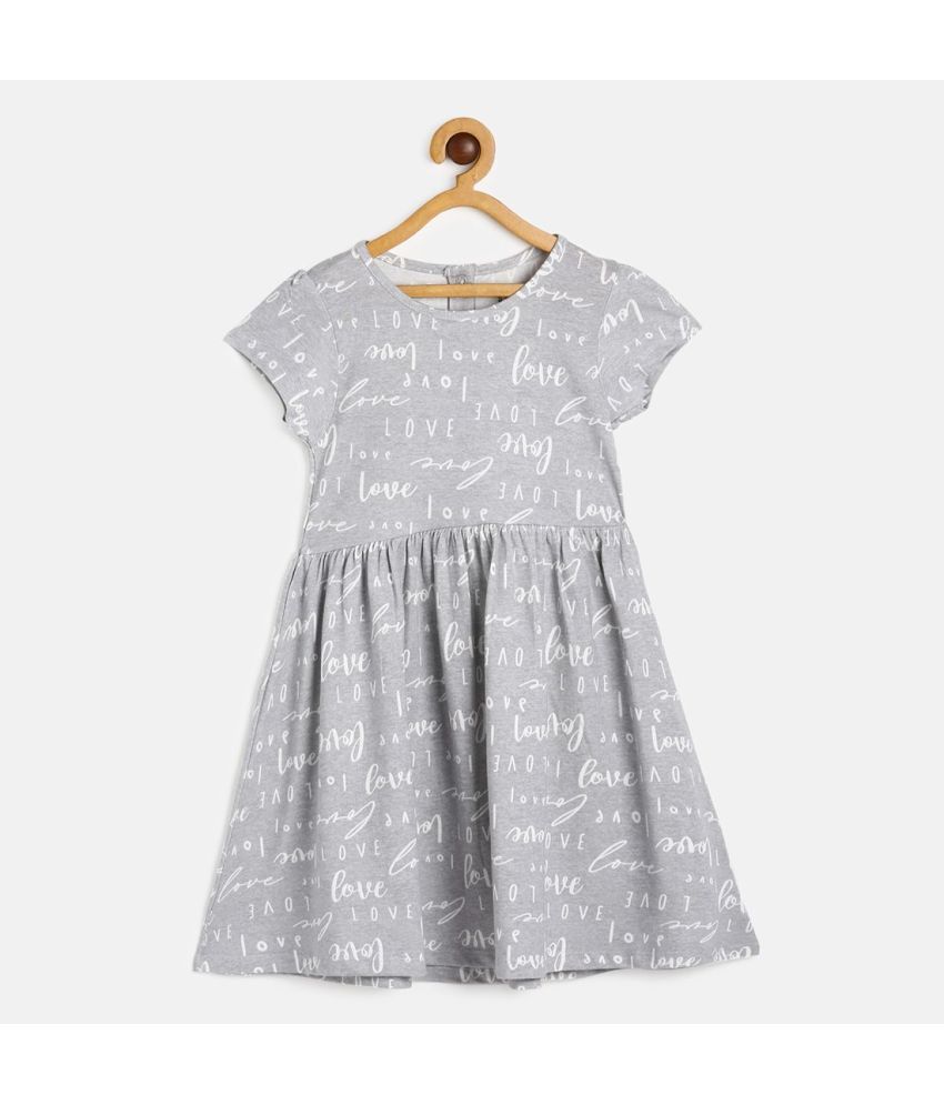     			MINI KLUB Cotton A-line Dress For Girls ( Pack of 1 , Gray )