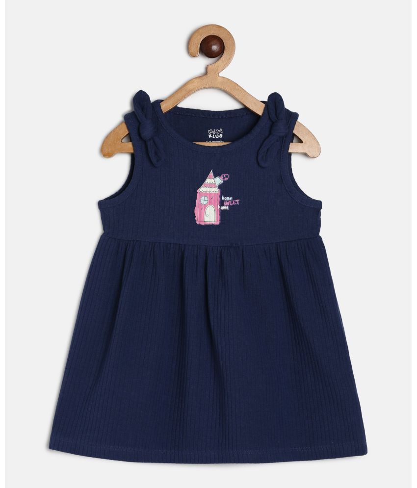     			MINI KLUB Navy Blue Cotton Baby Girl Dress ( Pack of 1 )