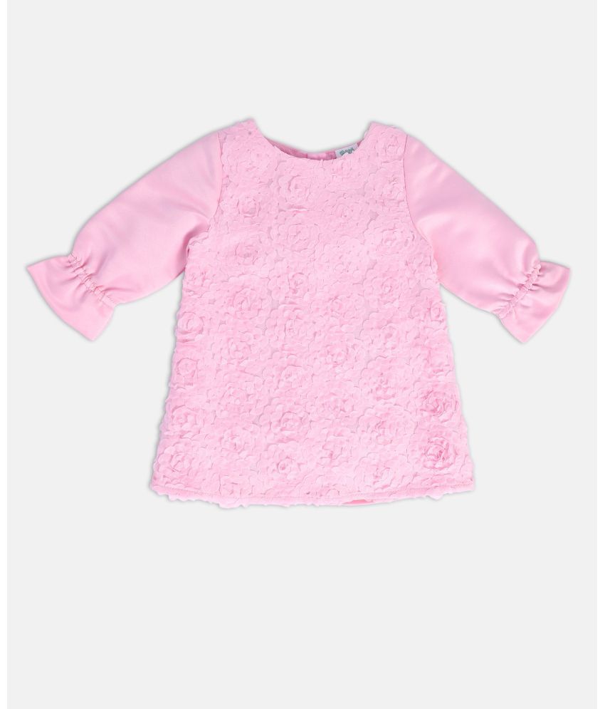     			MINI KLUB Pink Cotton Baby Girl Dress ( Pack of 1 )