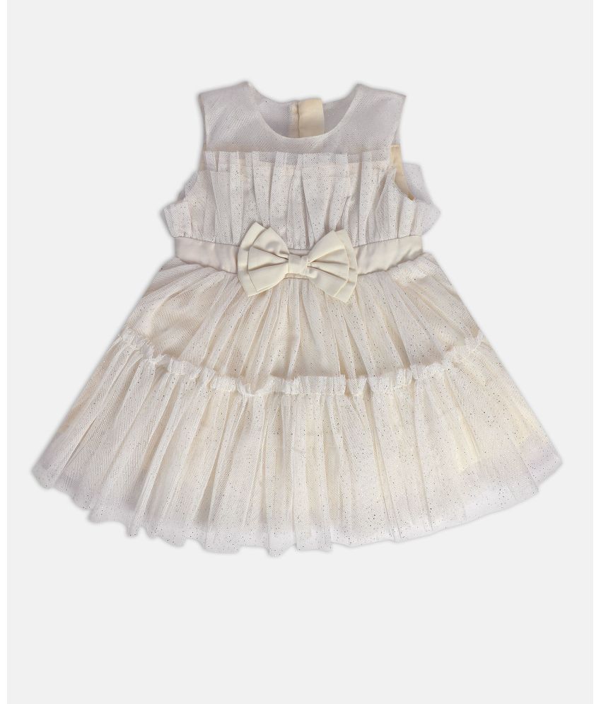     			MINI KLUB White Cotton Baby Girl Dress ( Pack of 1 )