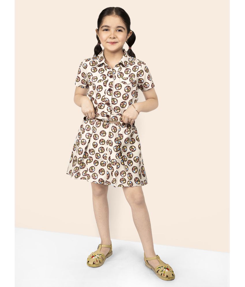     			Naughty Ninos Beige Polyester Girls A-line Dress ( Pack of 1 )