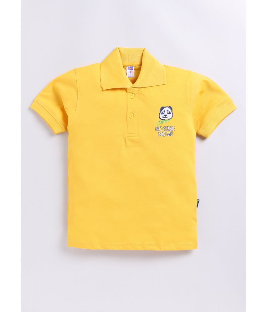     			Nottie planet Yellow Cotton Blend Boy's Polo T-Shirt ( Pack of 1 )