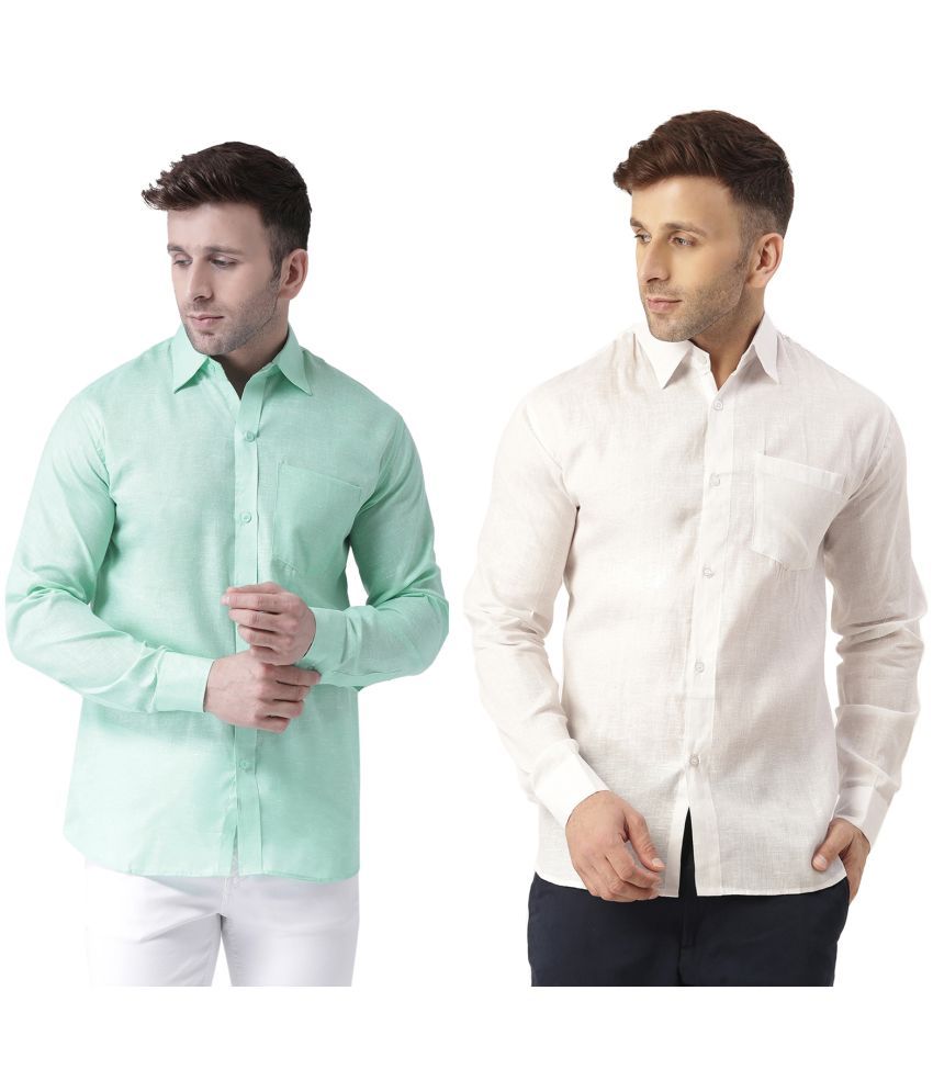     			RIAG 100% Cotton Regular Fit Solids Full Sleeves Men's Casual Shirt - White ( Pack of 2 )