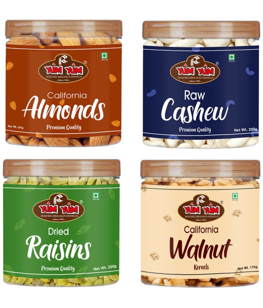     			YUM YUM Dry Fruits Combo Pack (Almonds 200g, Cashew 200g, Raisins 200g, Walnut Kernels 175g)