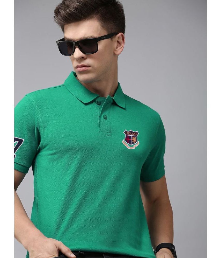     			ADORATE Cotton Blend Regular Fit Embroidered Half Sleeves Men's Polo T Shirt - Green ( Pack of 1 )