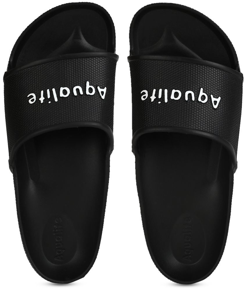     			Aqualite Black Men's Slide Flip Flop