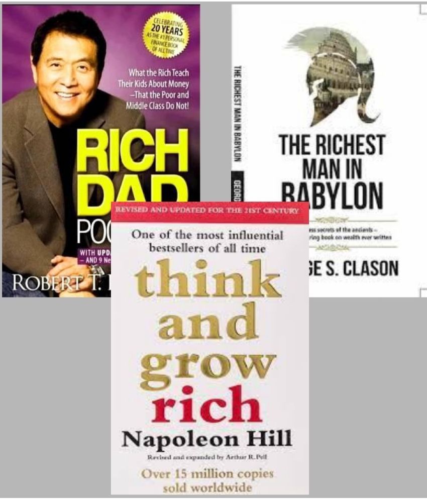     			Combo of 3 book set-Think and Grow Rich+Rich dad poor dad(English)+The Richest Man In Babylon