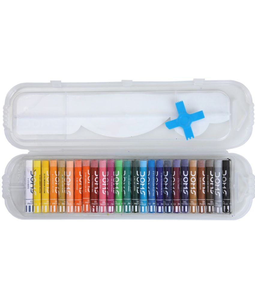     			DOMS Non Toxic Erasable Plastic Crayon Set in Round Tin Box (Multicolor)