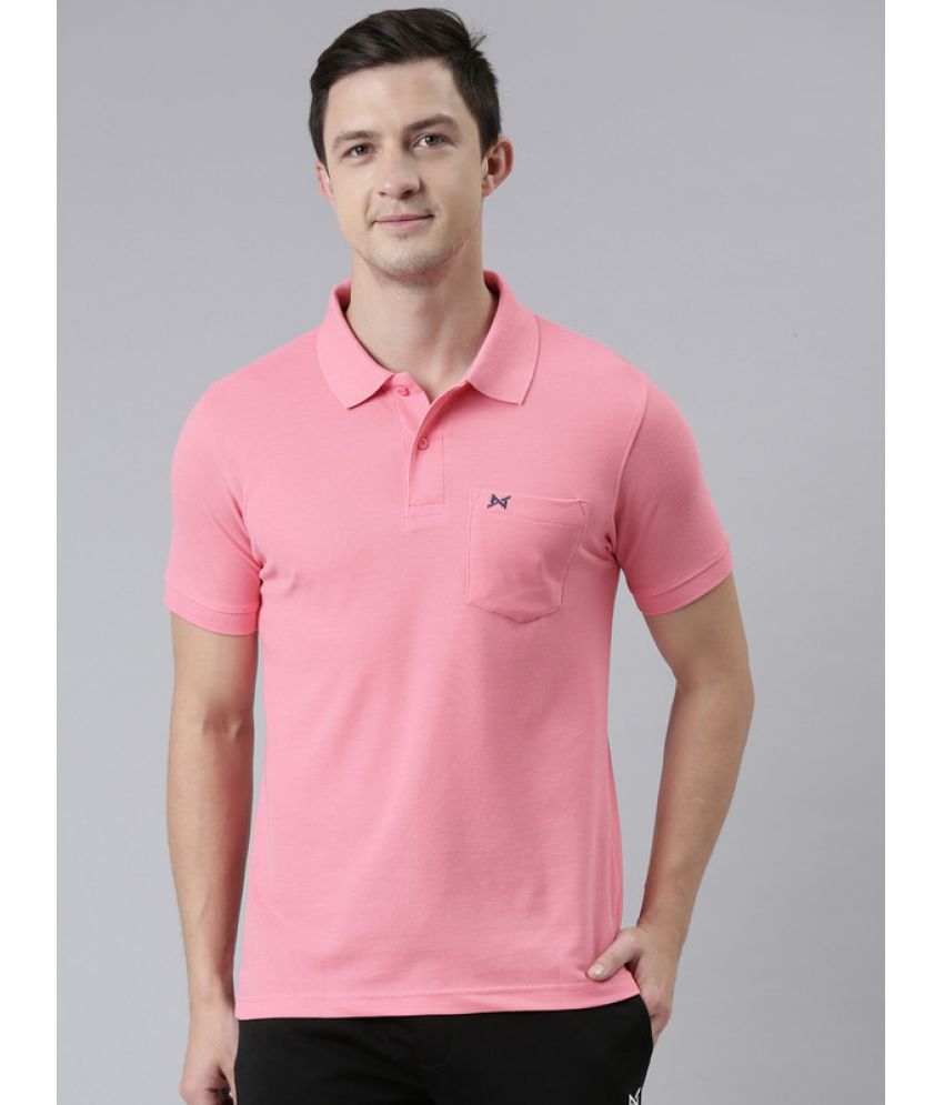     			Force NXT Cotton Blend Regular Fit Solid Half Sleeves Men's Polo T Shirt - Pink ( Pack of 1 )