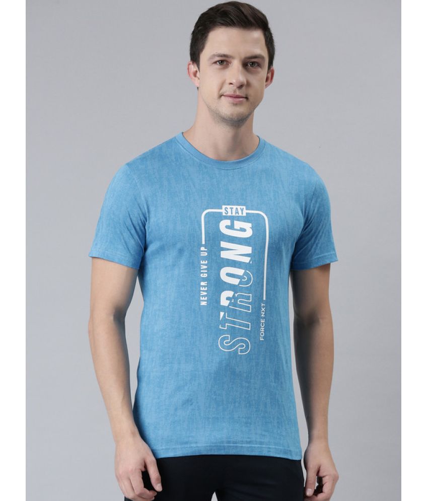     			Force NXT Cotton Blend Regular Fit Printed Half Sleeves Men's T-Shirt - Blue ( Pack of 1 )