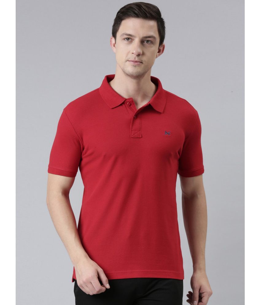     			Force NXT Cotton Blend Regular Fit Solid Half Sleeves Men's Polo T Shirt - Red ( Pack of 1 )