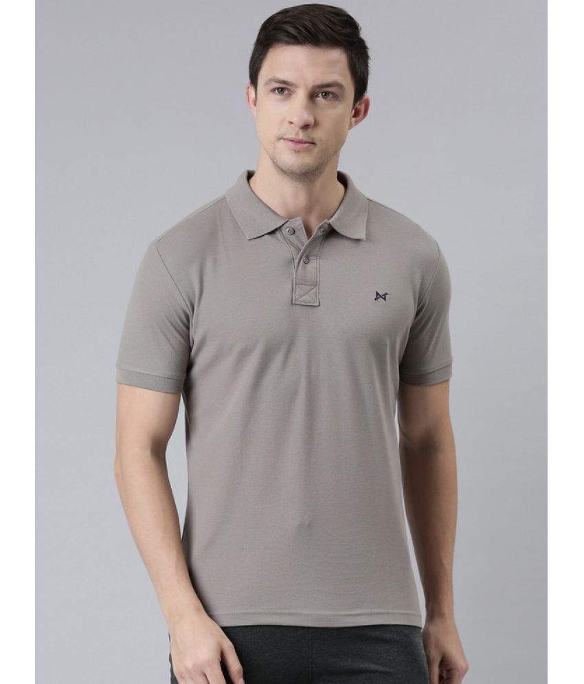     			Force NXT Cotton Blend Regular Fit Solid Half Sleeves Men's Polo T Shirt - Grey ( Pack of 1 )