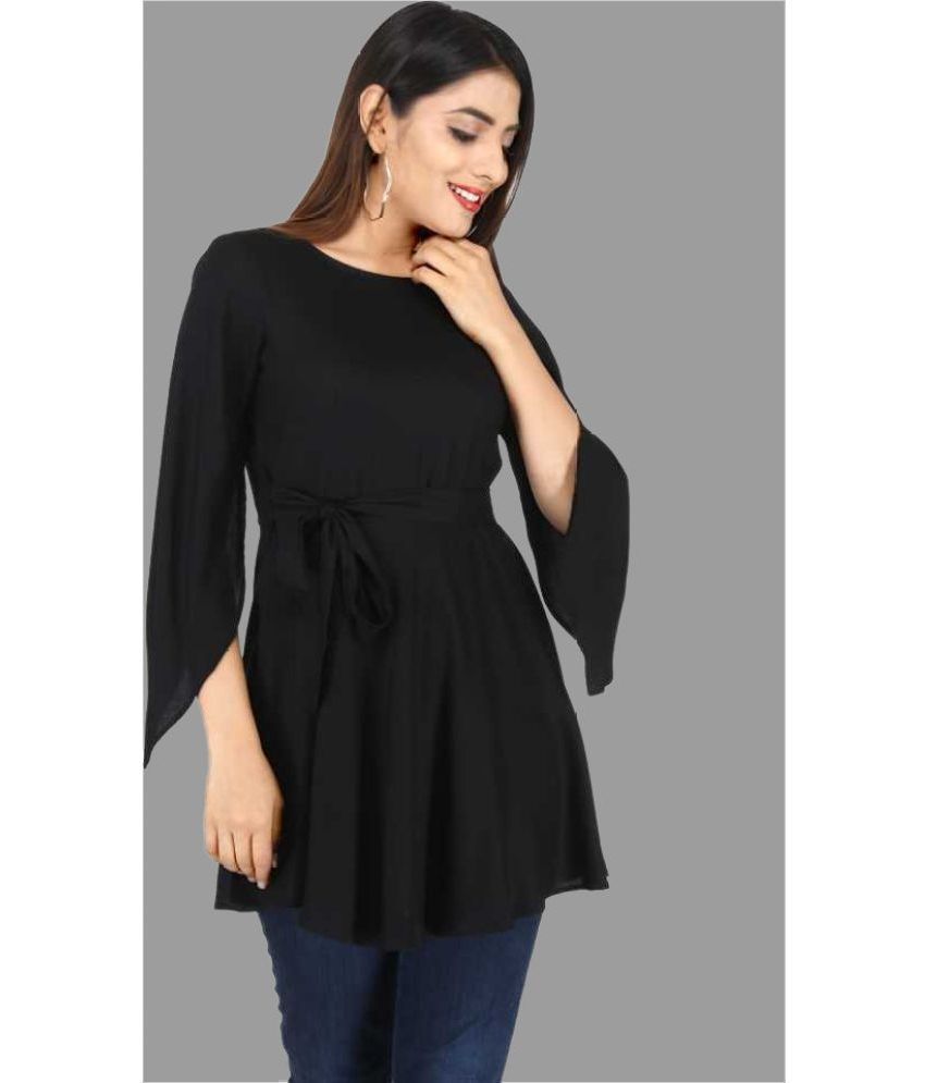     			Smien Black Rayon Women's Tunic ( Pack of 1 )