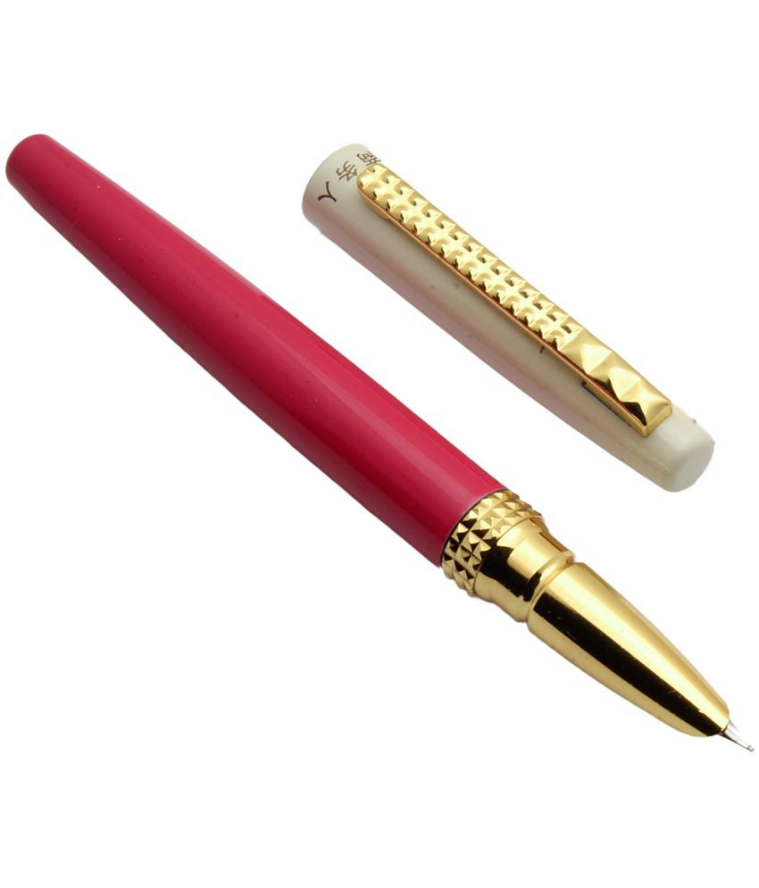     			Srpc Lucky Pink Fountain Pens With Golden Trims & Fine Nib