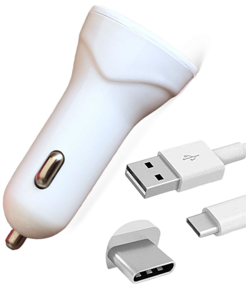     			THRIFTKART Car Mobile Charger 2USB 3.4A Type-C White