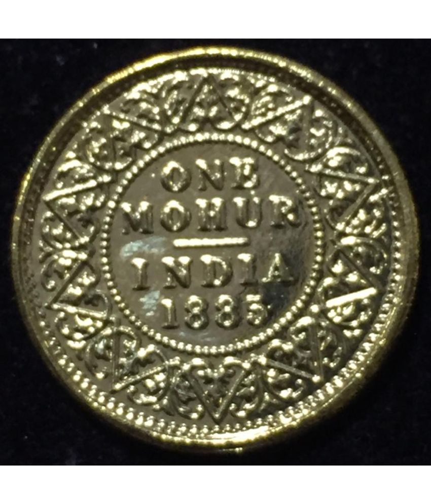     			1885 One Mohar Queen British India Rare coin