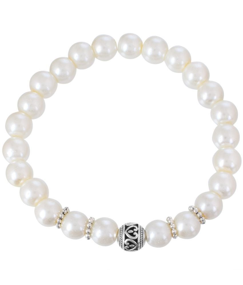     			ADMIER White Bracelet ( Pack of 1 )