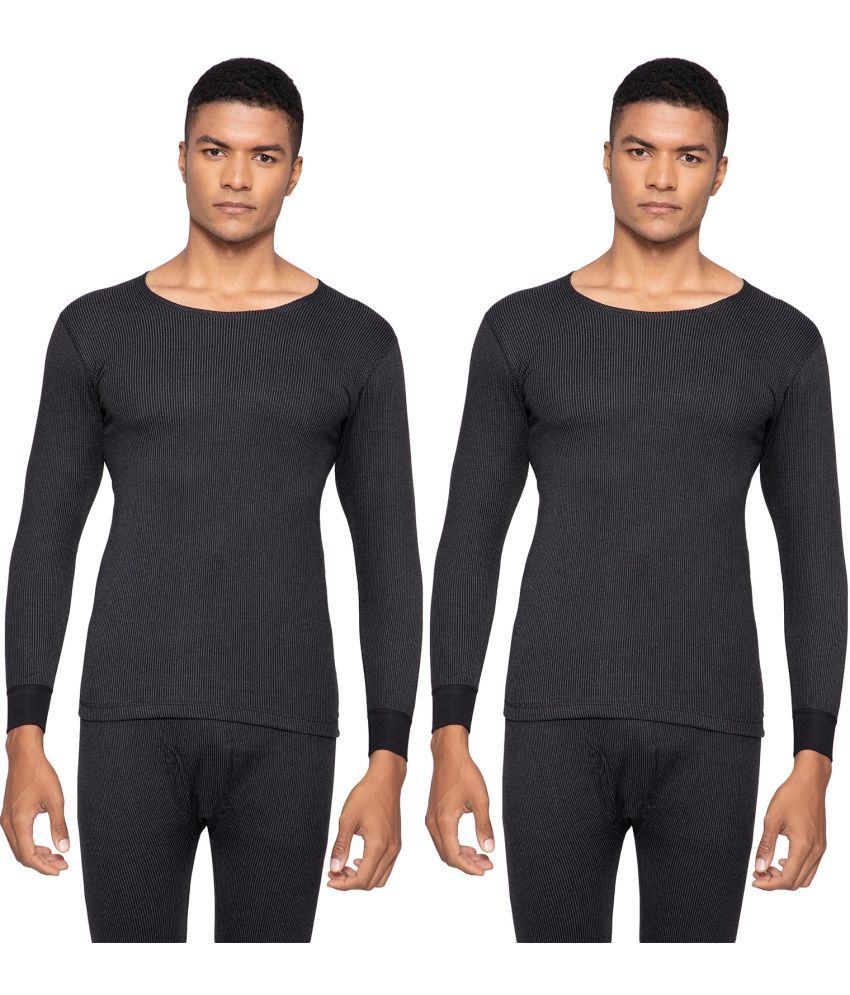     			Amul - Black Polyester Men's Thermal Tops ( Pack of 2 )