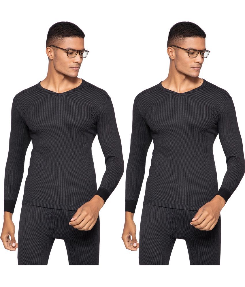     			Amul - Black Polyester Men's Thermal Tops ( Pack of 2 )