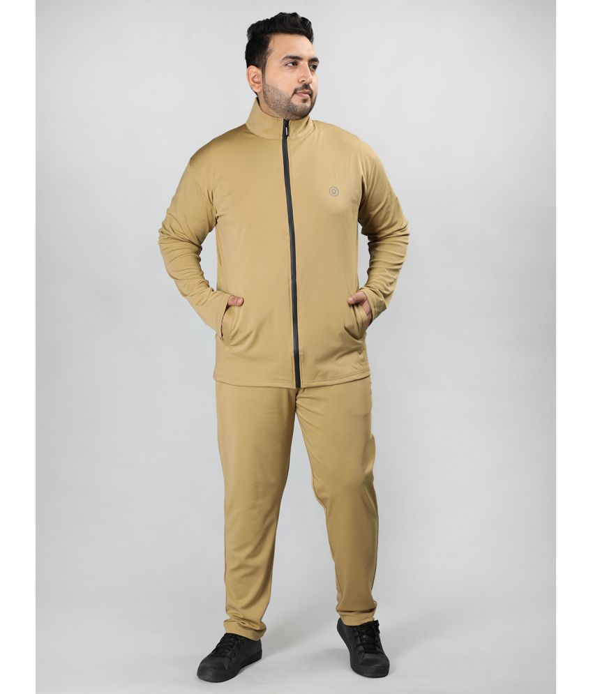     			Chkokko - Camel Polyester Regular Fit Solid Men's Sports Tracksuit ( Pack of 1 )