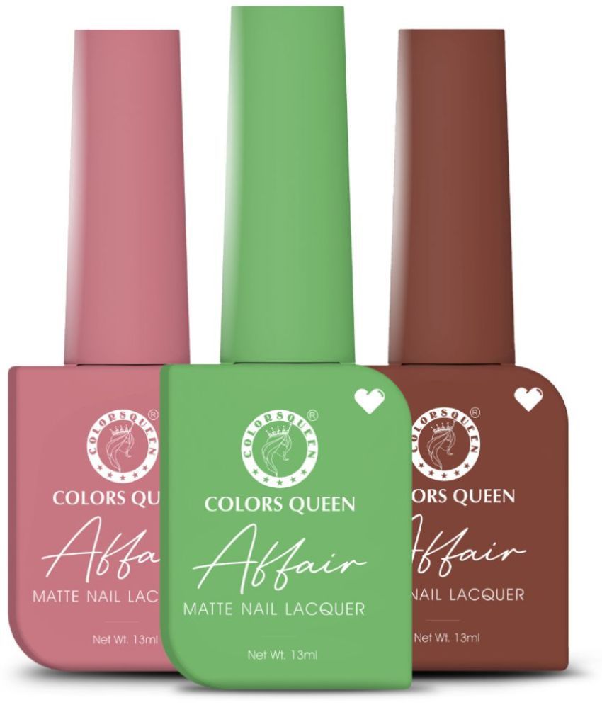    			Colors Queen - Multi Matte Nail Polish ( Pack of 3 )