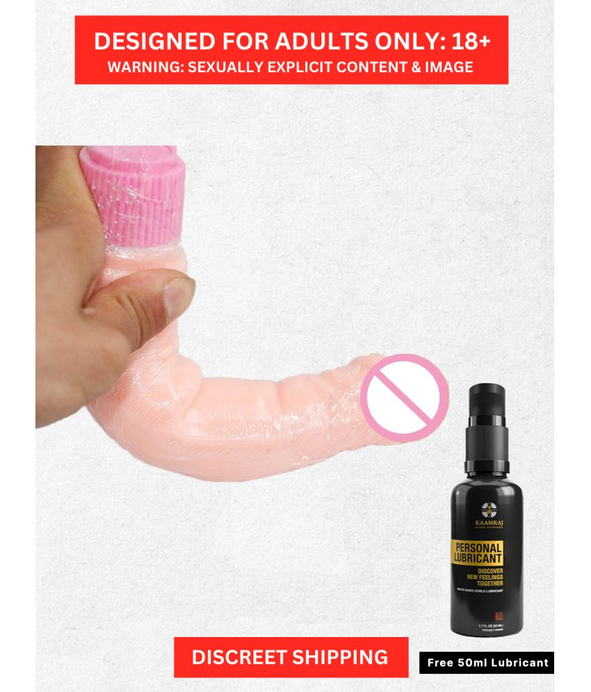     			Dildo with Vibrator- Reusable Skin Color Waterproof Silicone Vibrating Dildo for Female with Free Kaamraj Lube