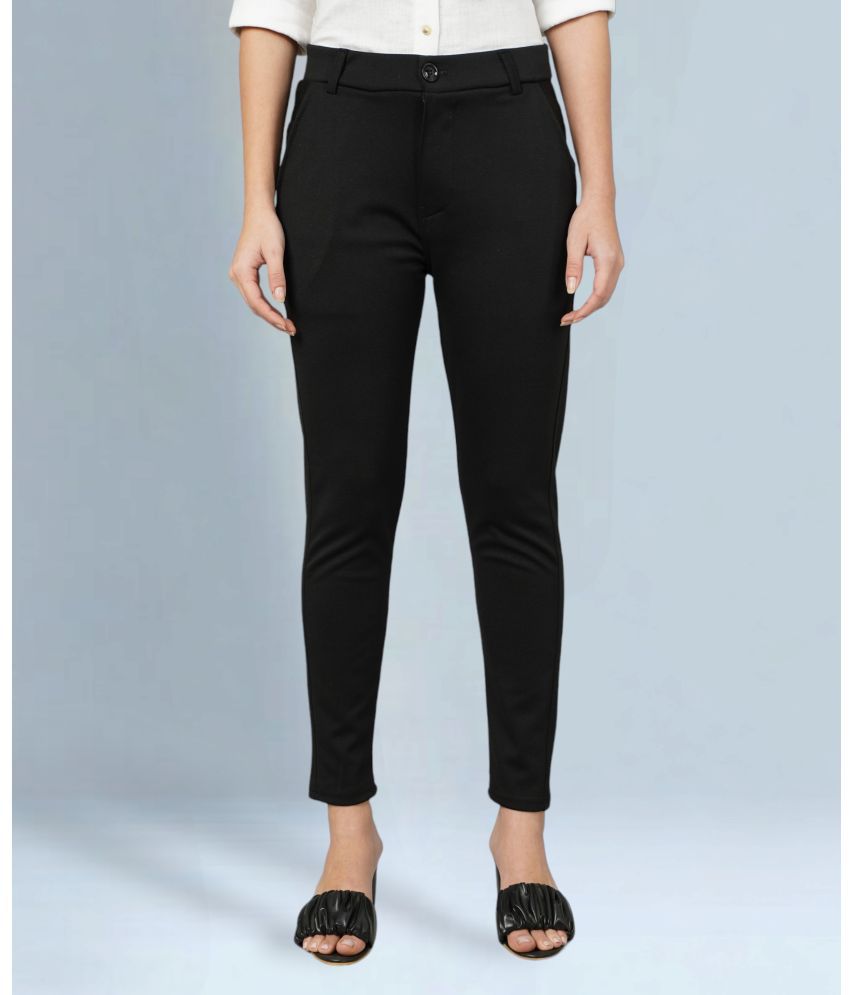     			FITHUB - Black Cotton Blend Slim Women's Formal Pants ( Pack of 1 )