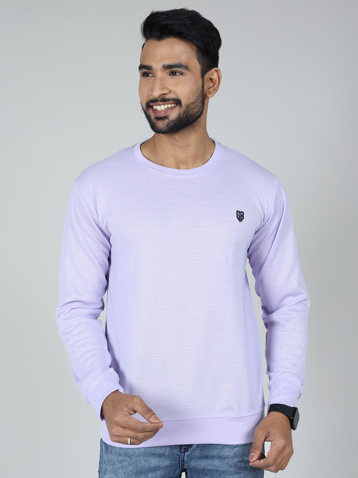     			GAME BEGINS Cotton Blend Round Neck Men's Full Sleeves Pullover Sweater - Purple ( Pack of 1 )
